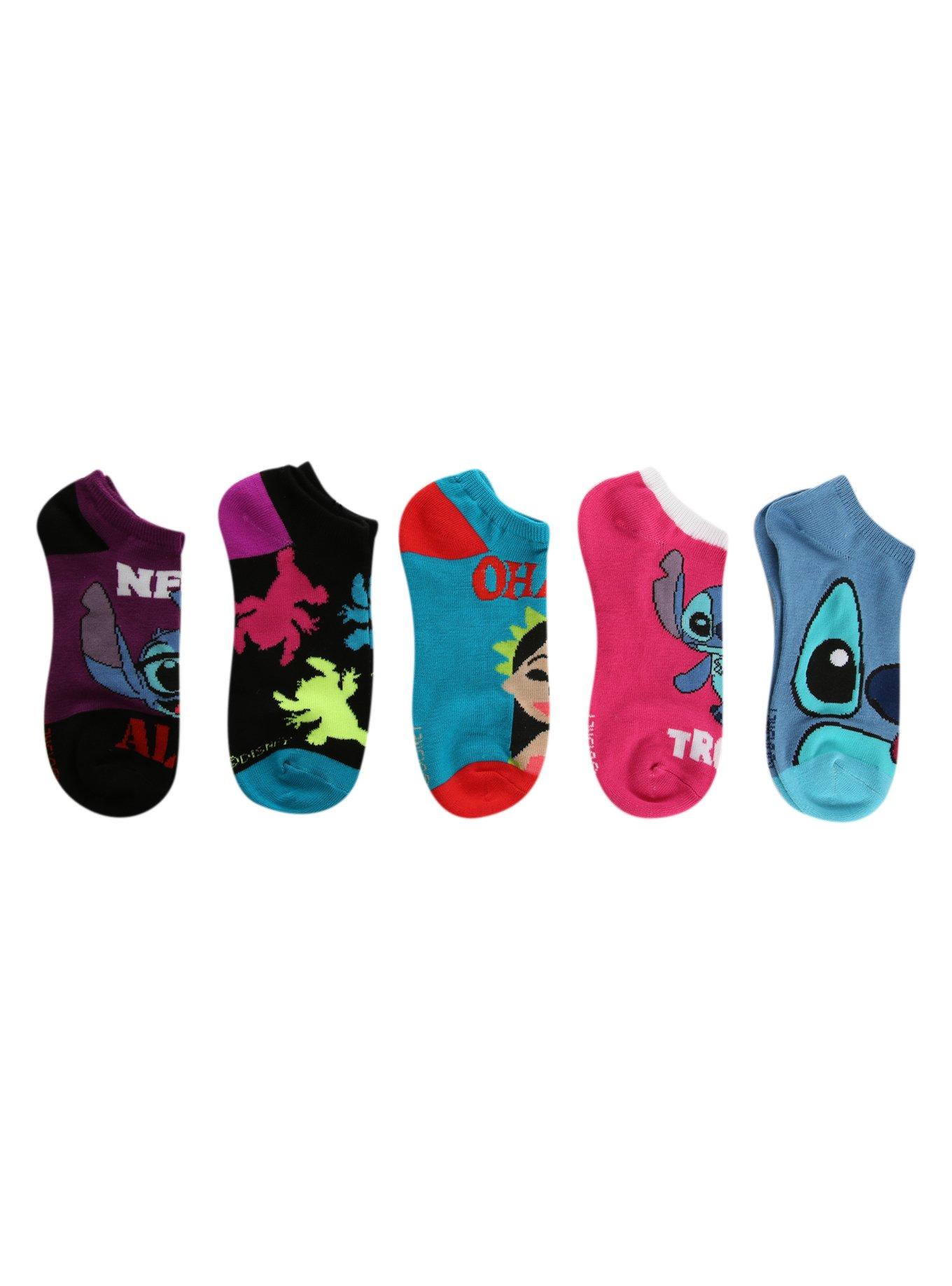 Disney Lilo & Stitch No-Show Socks 5 Pair, , hi-res