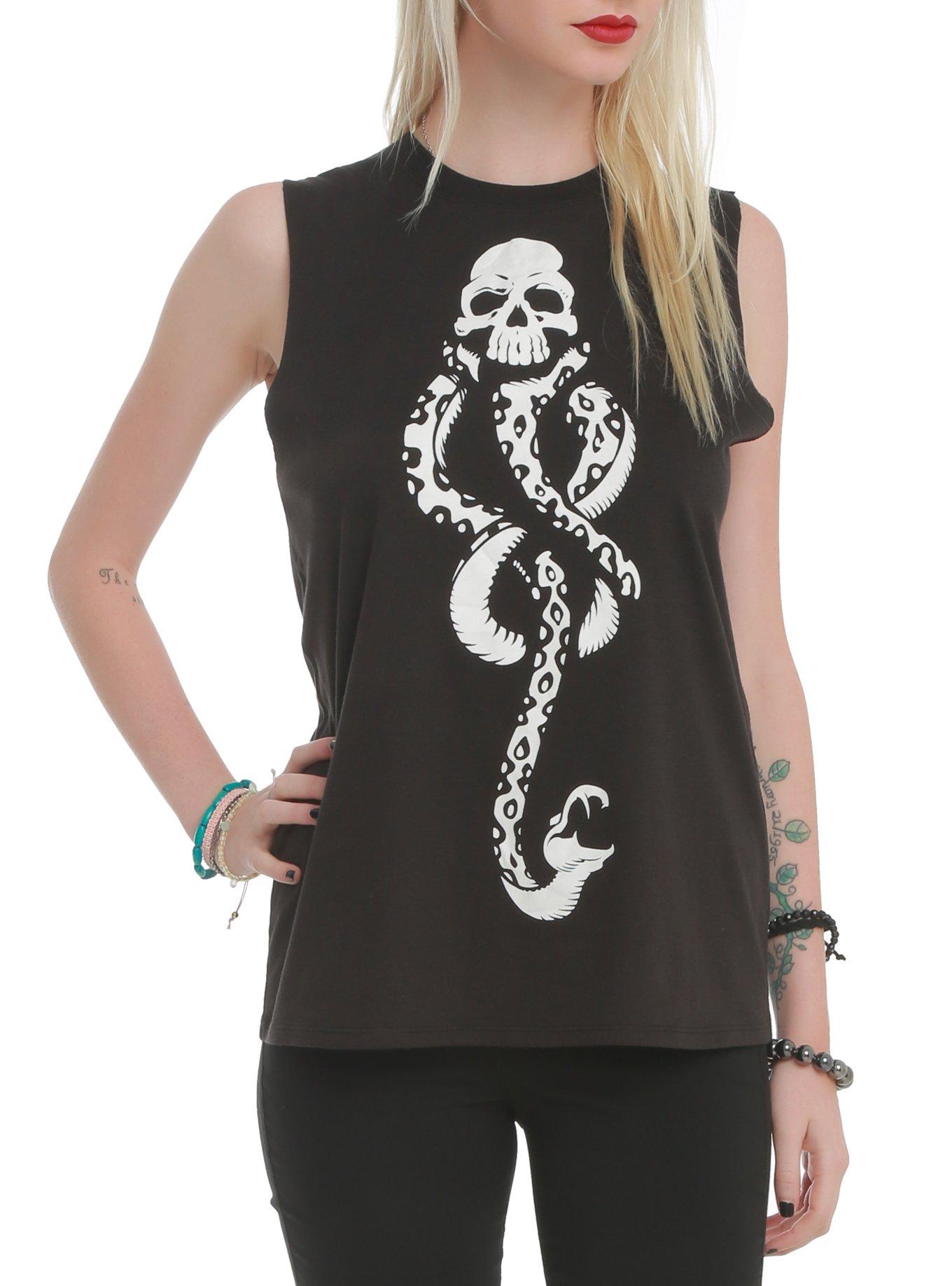 Harry Potter Death Eater Girls Muscle Top, BLACK, hi-res