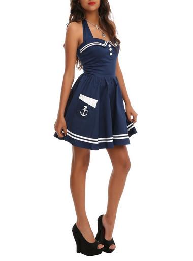 Hell Bunny Navy Motley Sailor Dress | Hot Topic