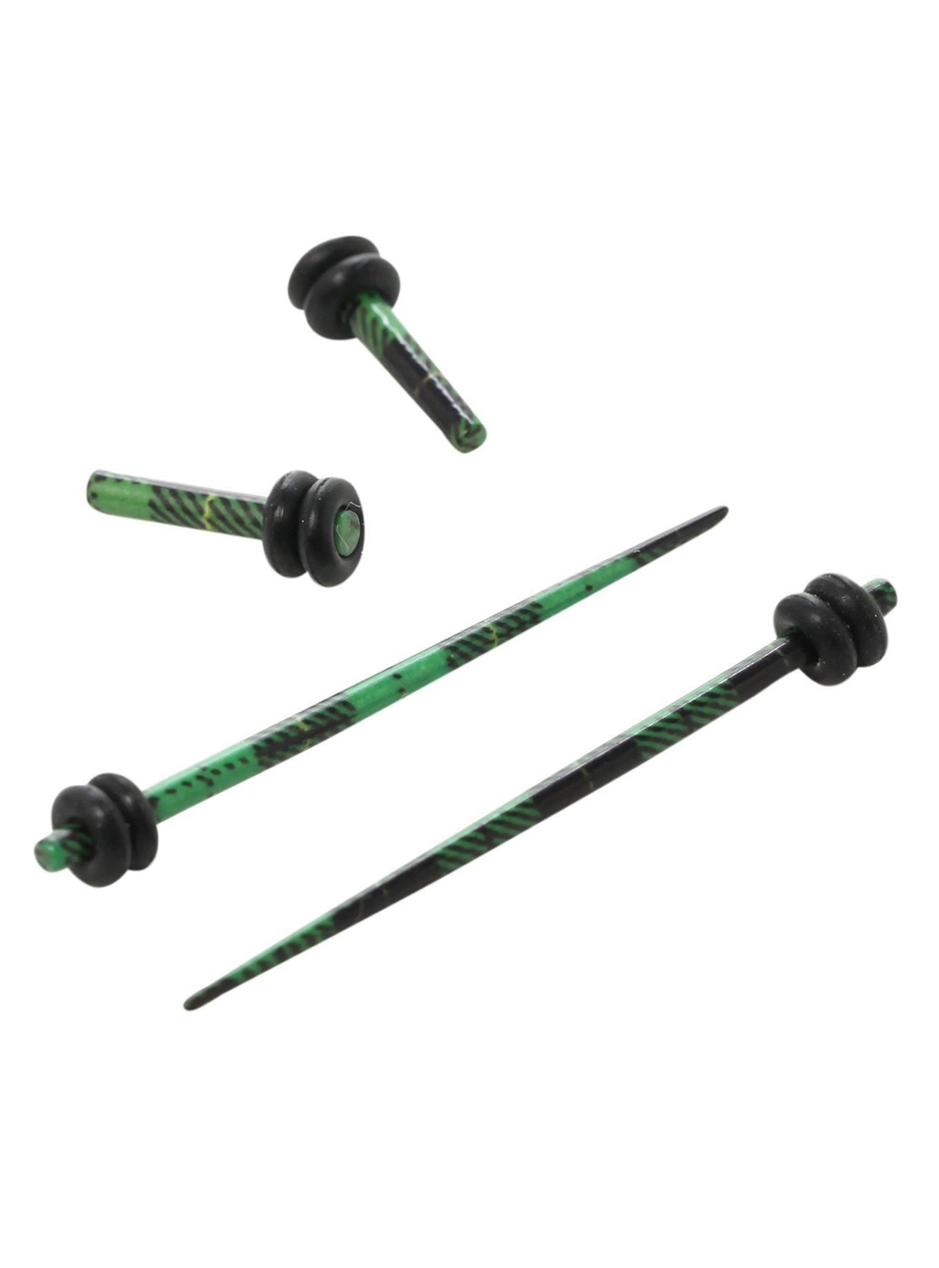 Acrylic Green Plaid Micro Taper And Plug 4 Pack, KELLY GREEN, hi-res