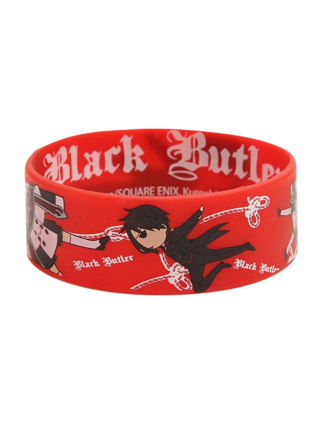 Black Butler Group Flying Rubber Bracelet, , hi-res