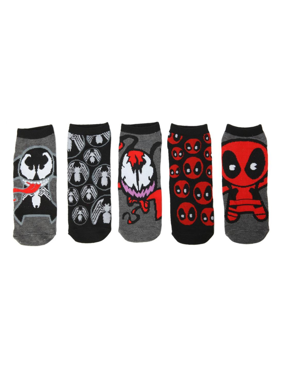 Marvel Kawaii No-Show Socks 5 Pair, , hi-res