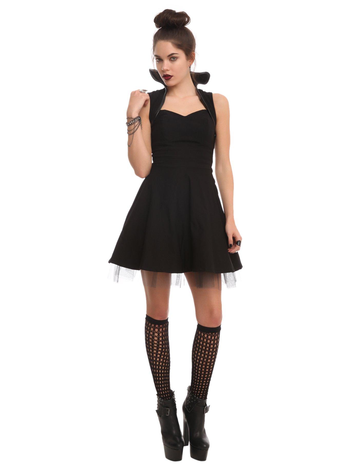 Disney Maleficent High-Collar Dress, BLACK, hi-res