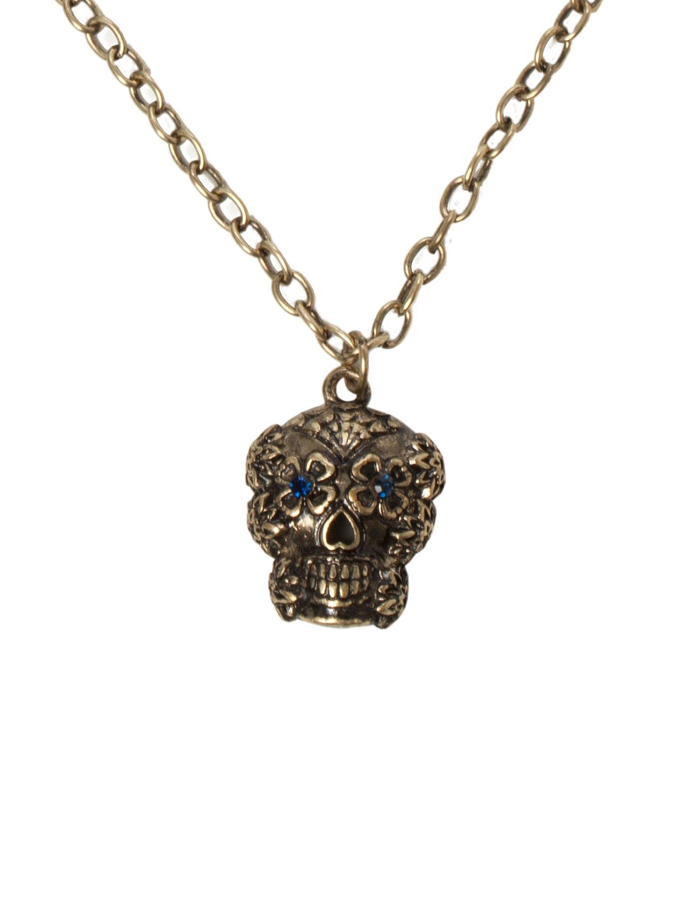 LOVEsick Day Of The Day Sugar Skull Necklace, , hi-res