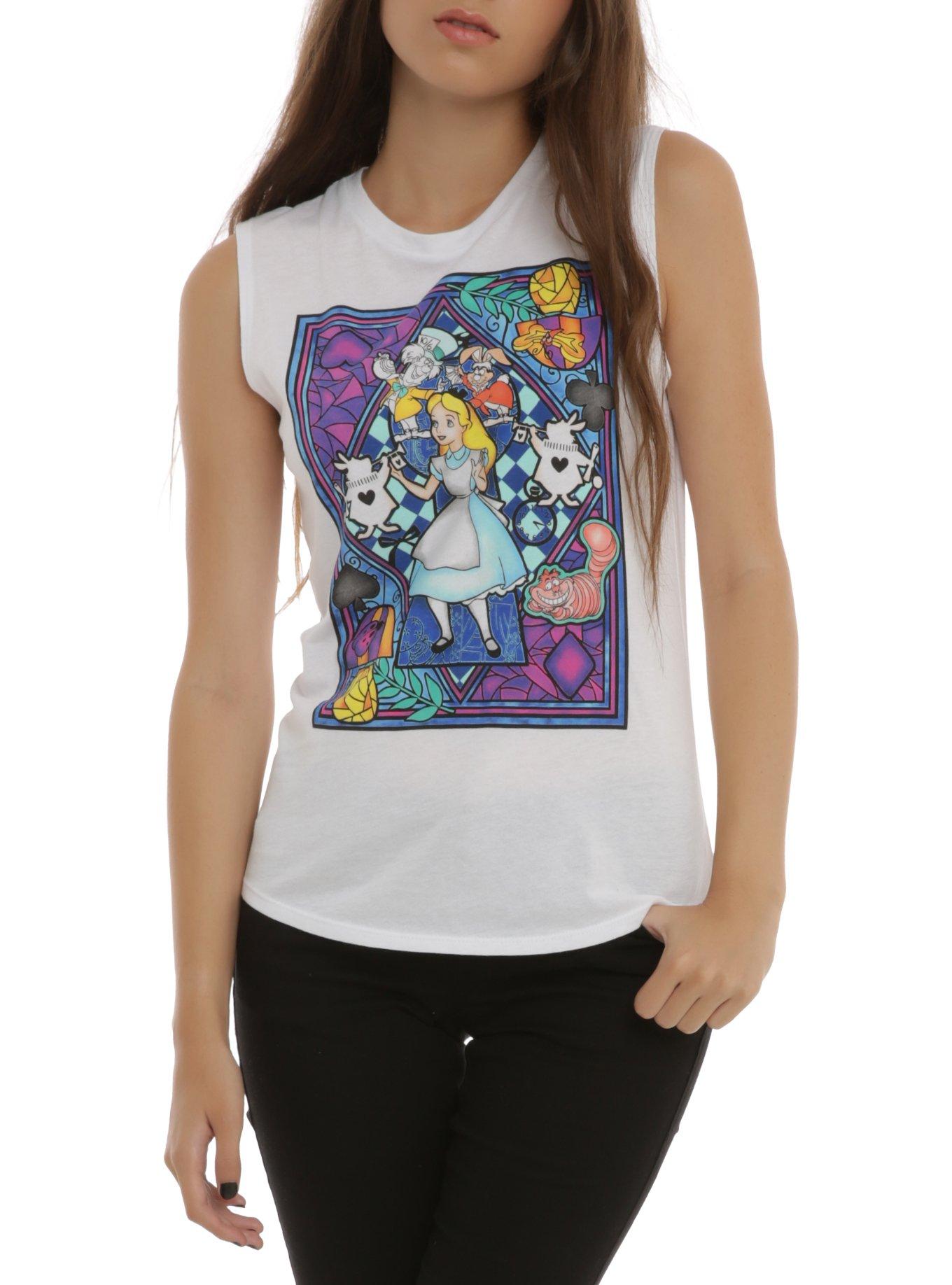 Disney Alice In Wonderland Stained Glass Girls Muscle Top, , hi-res