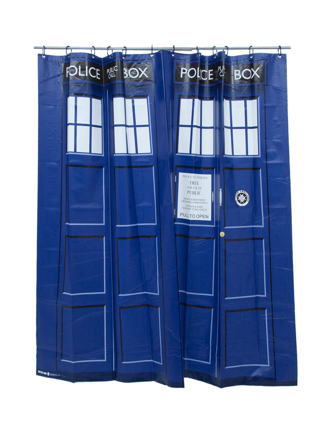 Doctor Who TARDIS Shower Curtain, , hi-res