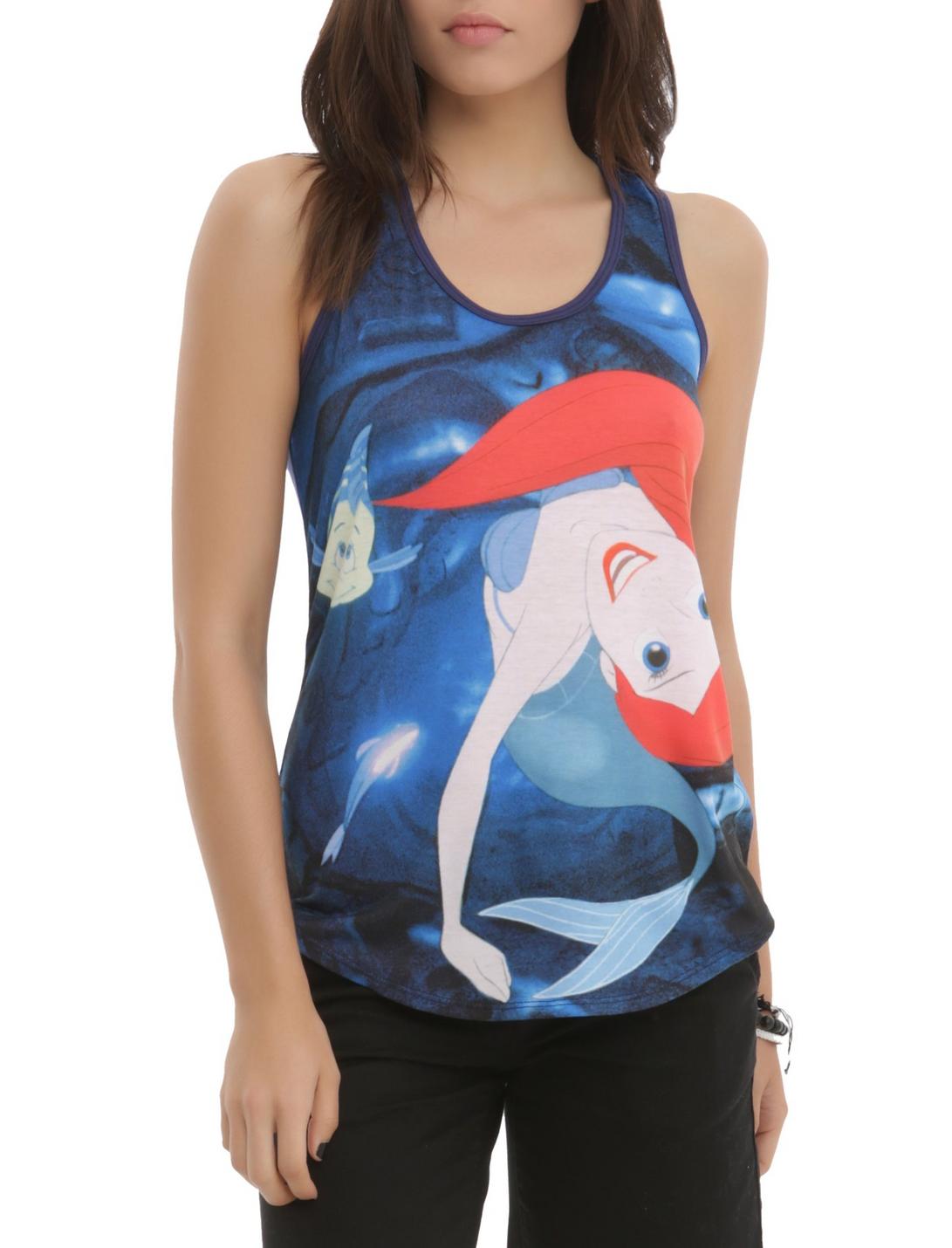 Disney The Little Mermaid Ariel Grotto Swim Girls Tank Top, BLACK, hi-res