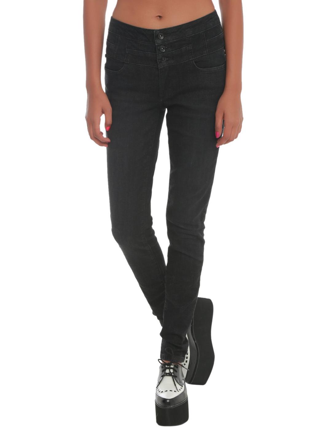 LOVEsick Black High-Waisted Skinny Jeans, BLACK, hi-res