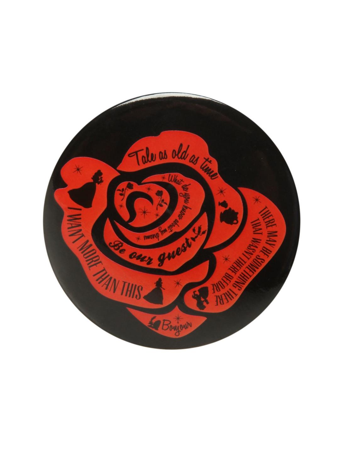 Disney Beauty And The Beast Enchanted Rose Button Mirror, , hi-res