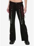 Tripp Black And Red Lace-Up Chain Pants, BLACK, hi-res