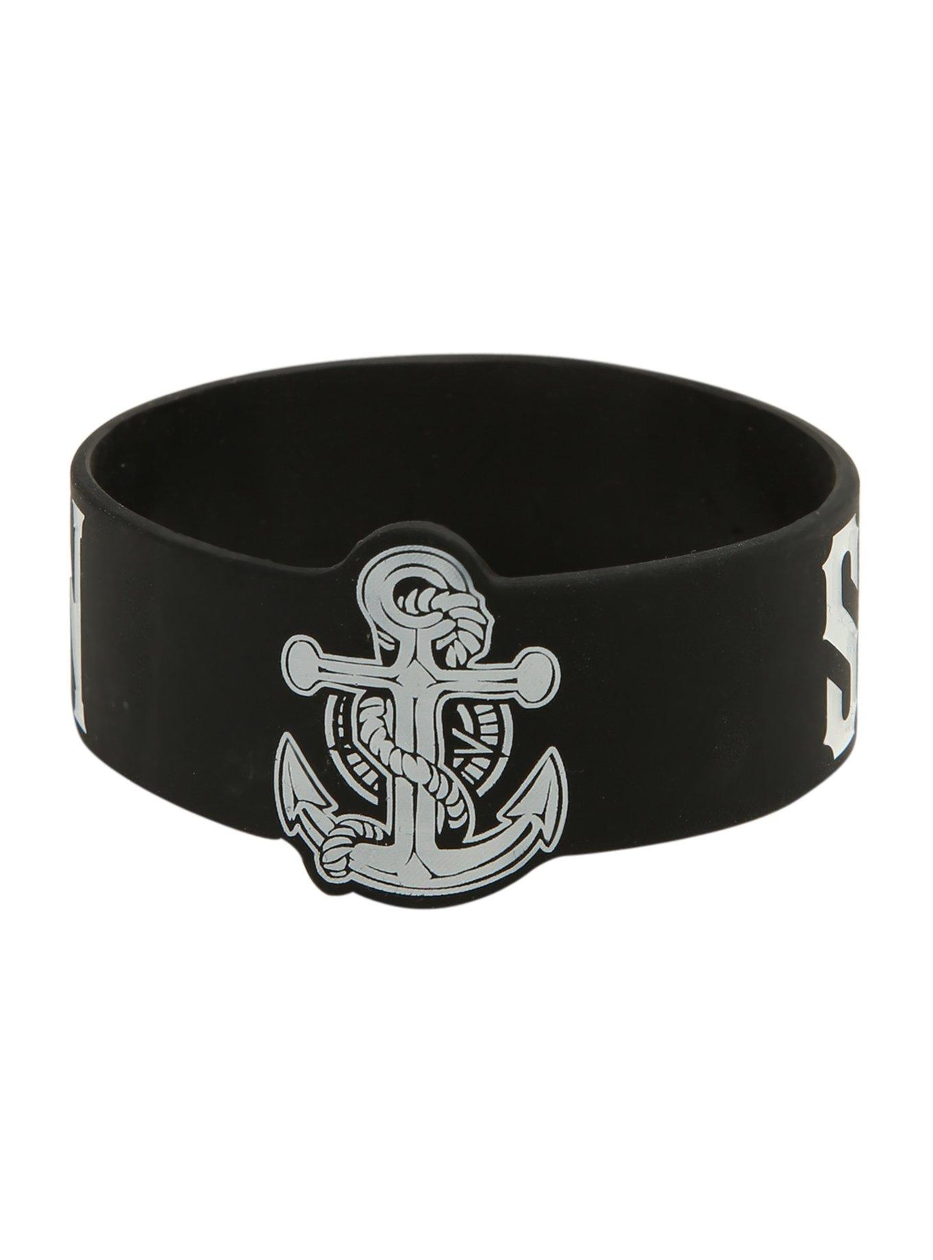 Silverstein Anchor Rubber Bracelet, , hi-res