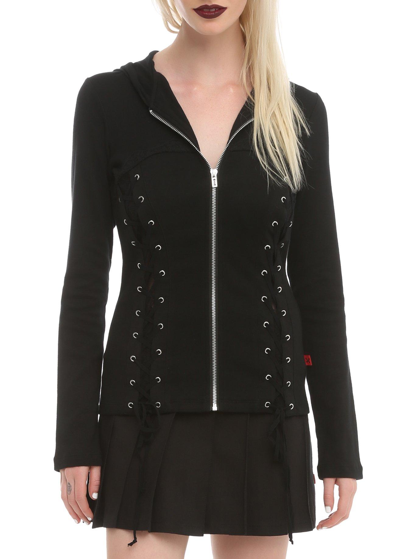 Royal Bones By Tripp Corset Girls Hoodie, BLACK, hi-res
