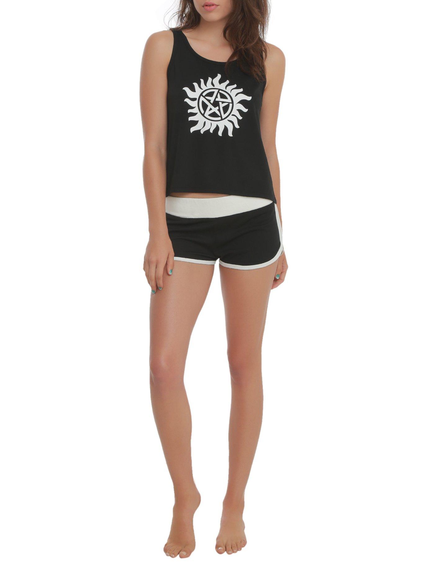 Supernatural Anti-Possession Mesh Sleep Set, BLACK, hi-res