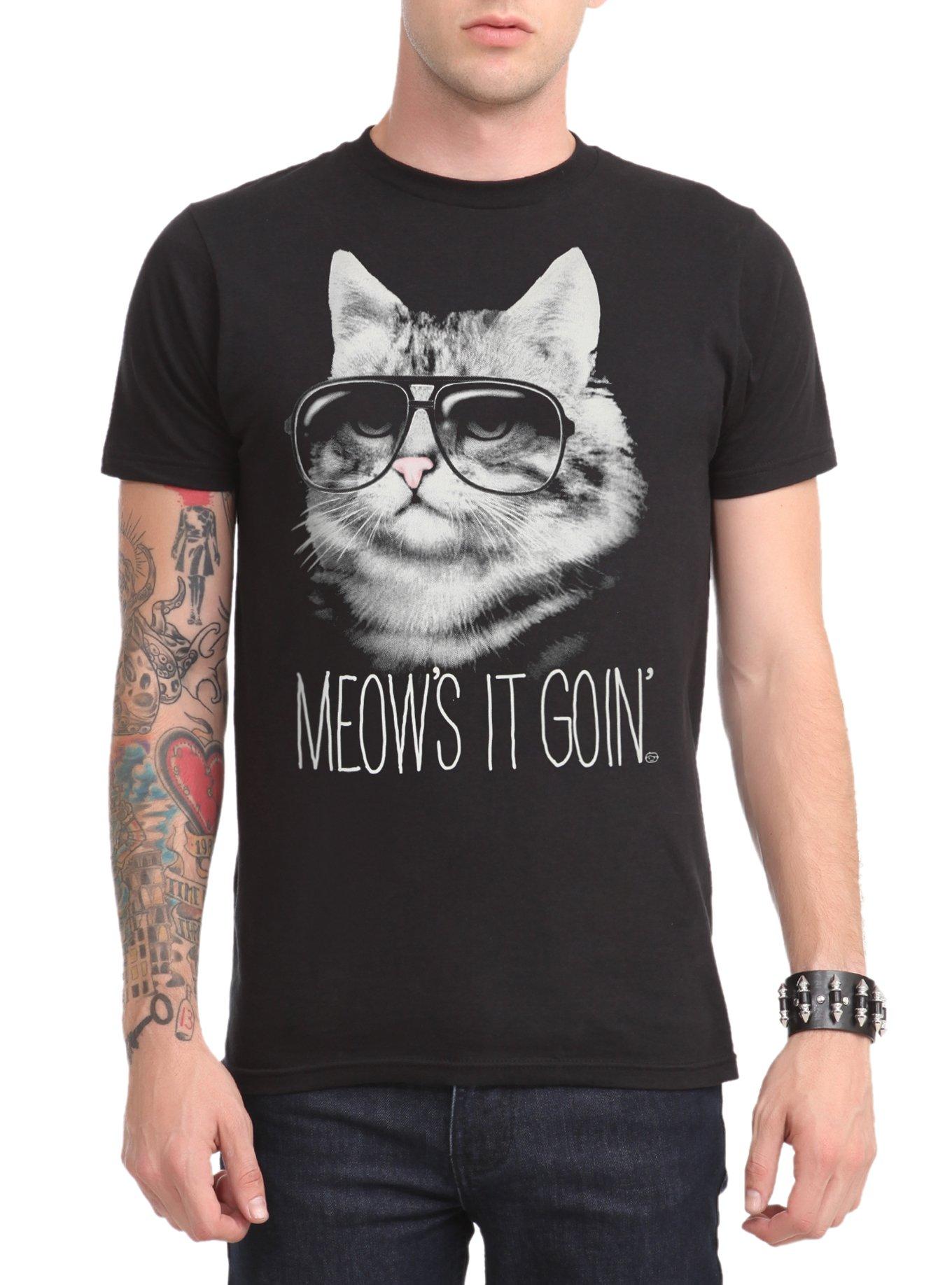 Meow's It Goin' T-Shirt, BLACK, hi-res