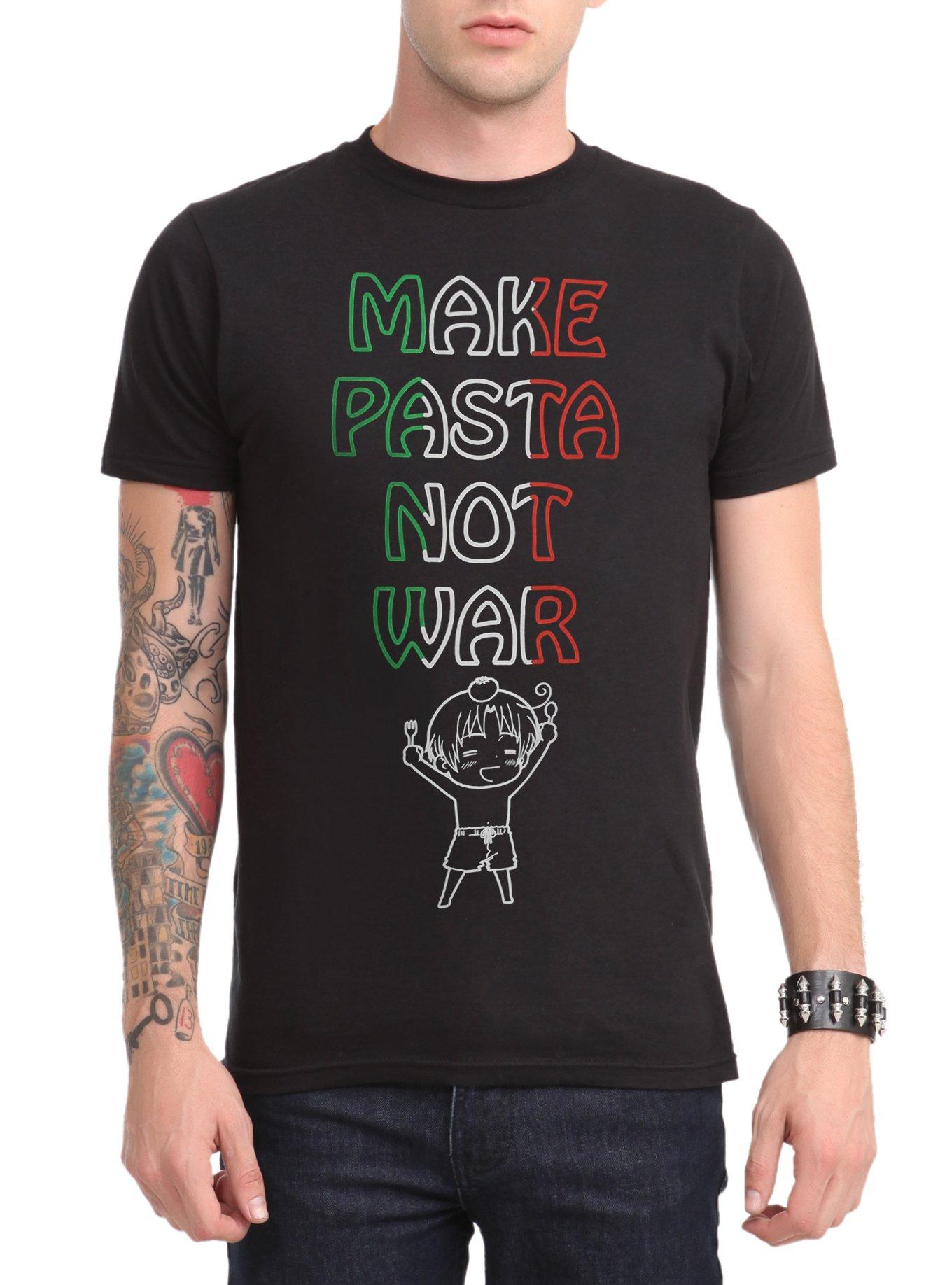 Hetalia: Axis Powers Make Pasta Not War T-Shirt, BLACK, hi-res