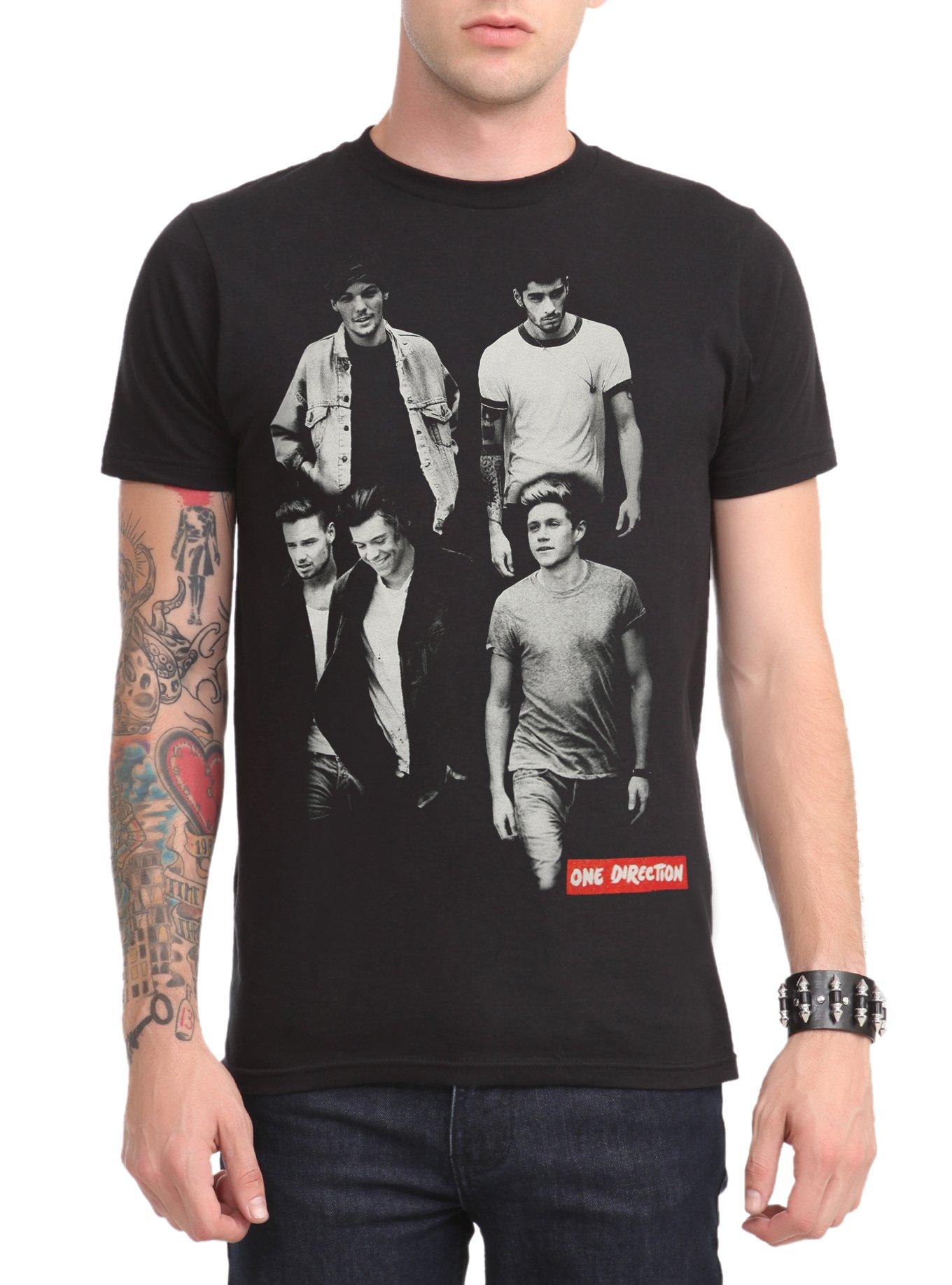 One Direction Black & White Photo T-Shirt, BLACK, hi-res
