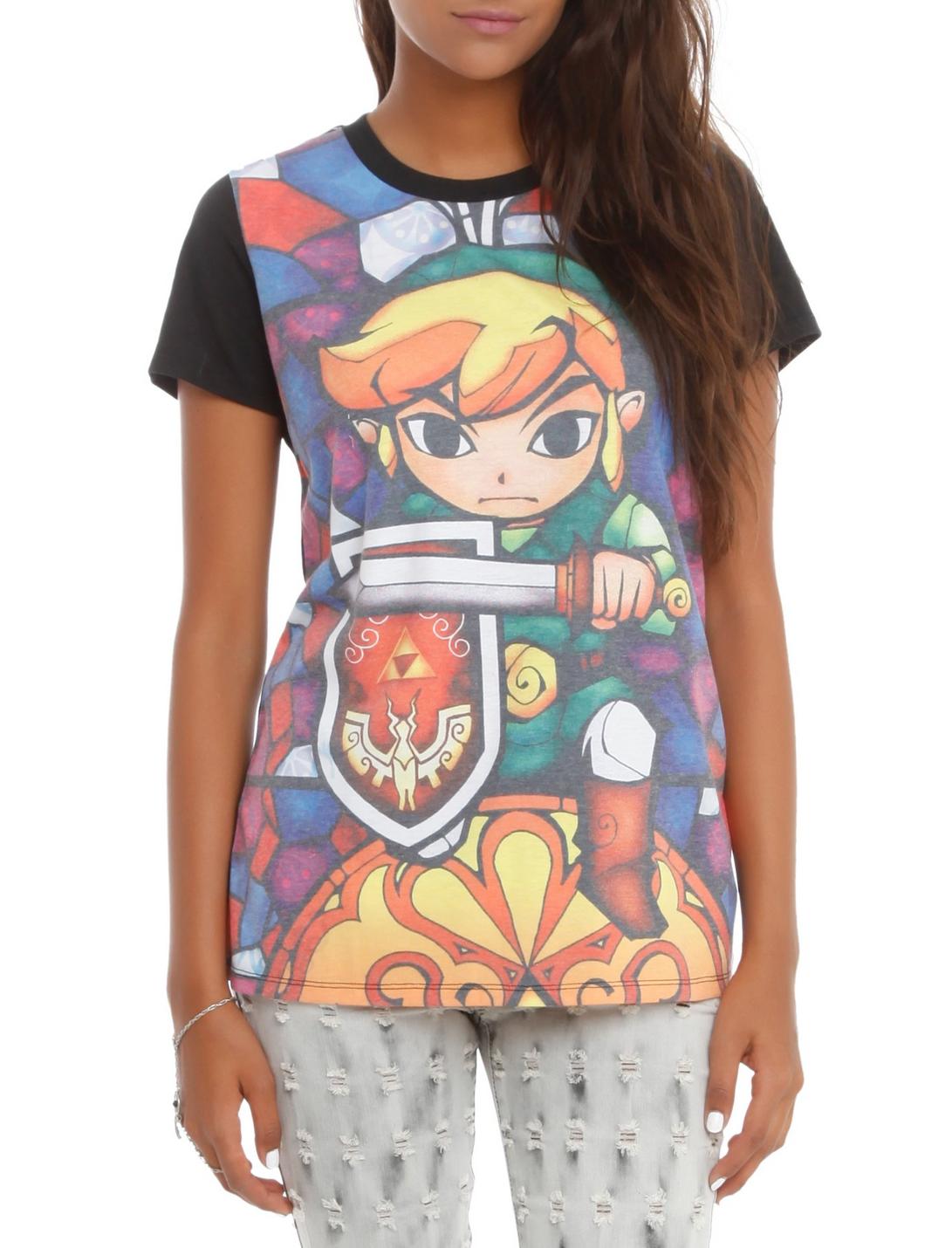 Nintendo The Legend Of Zelda: The Wind Waker Stained Glass Girls T-Shirt, , hi-res