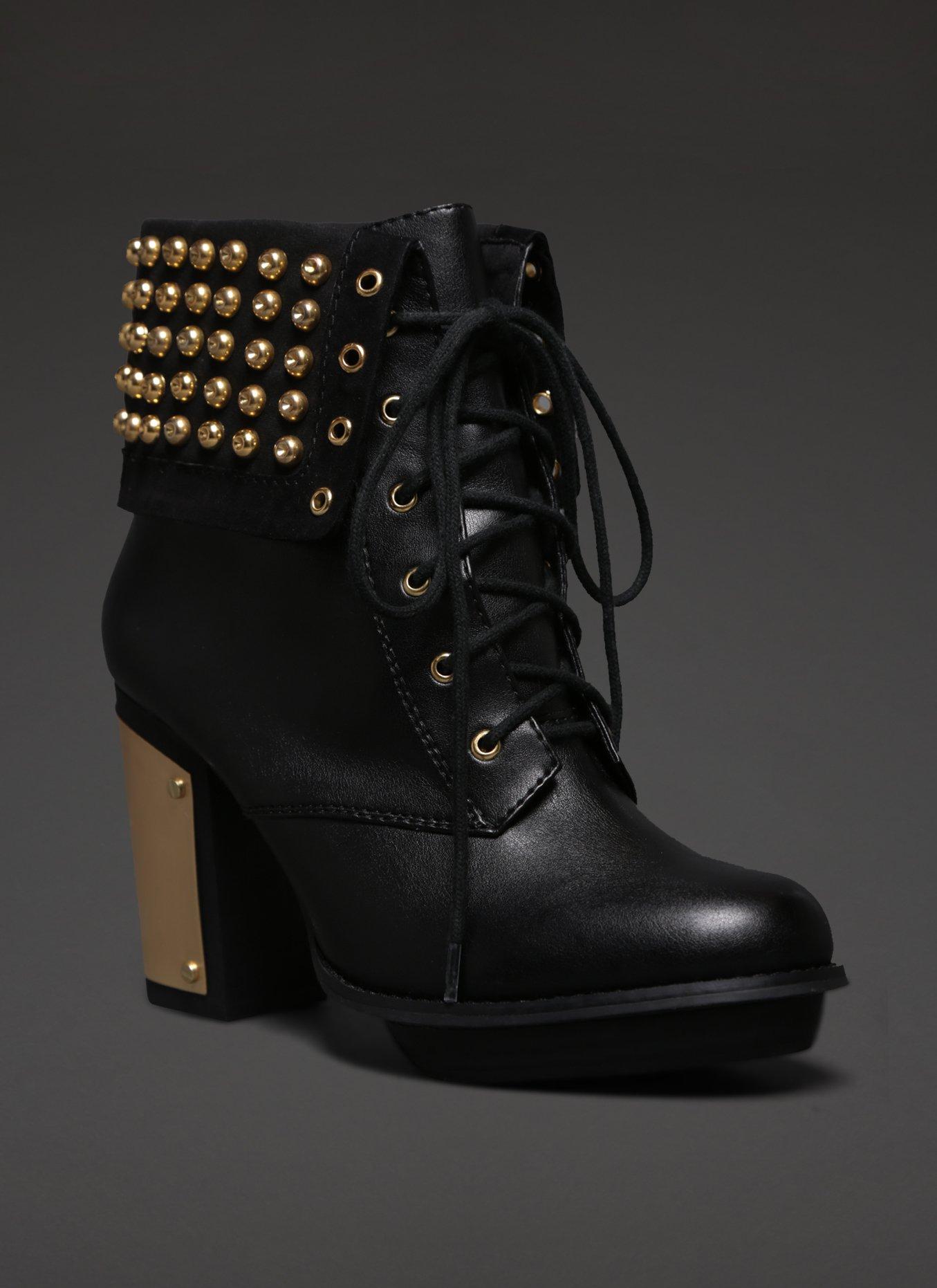 Studded Combat Boot Heel, , hi-res