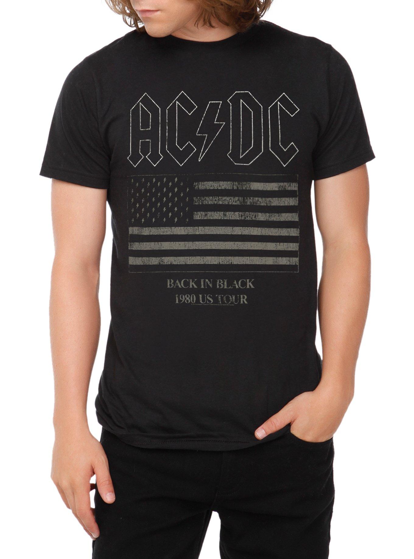 AC/DC Back In Black '80 US Tour T-Shirt, BLACK, hi-res