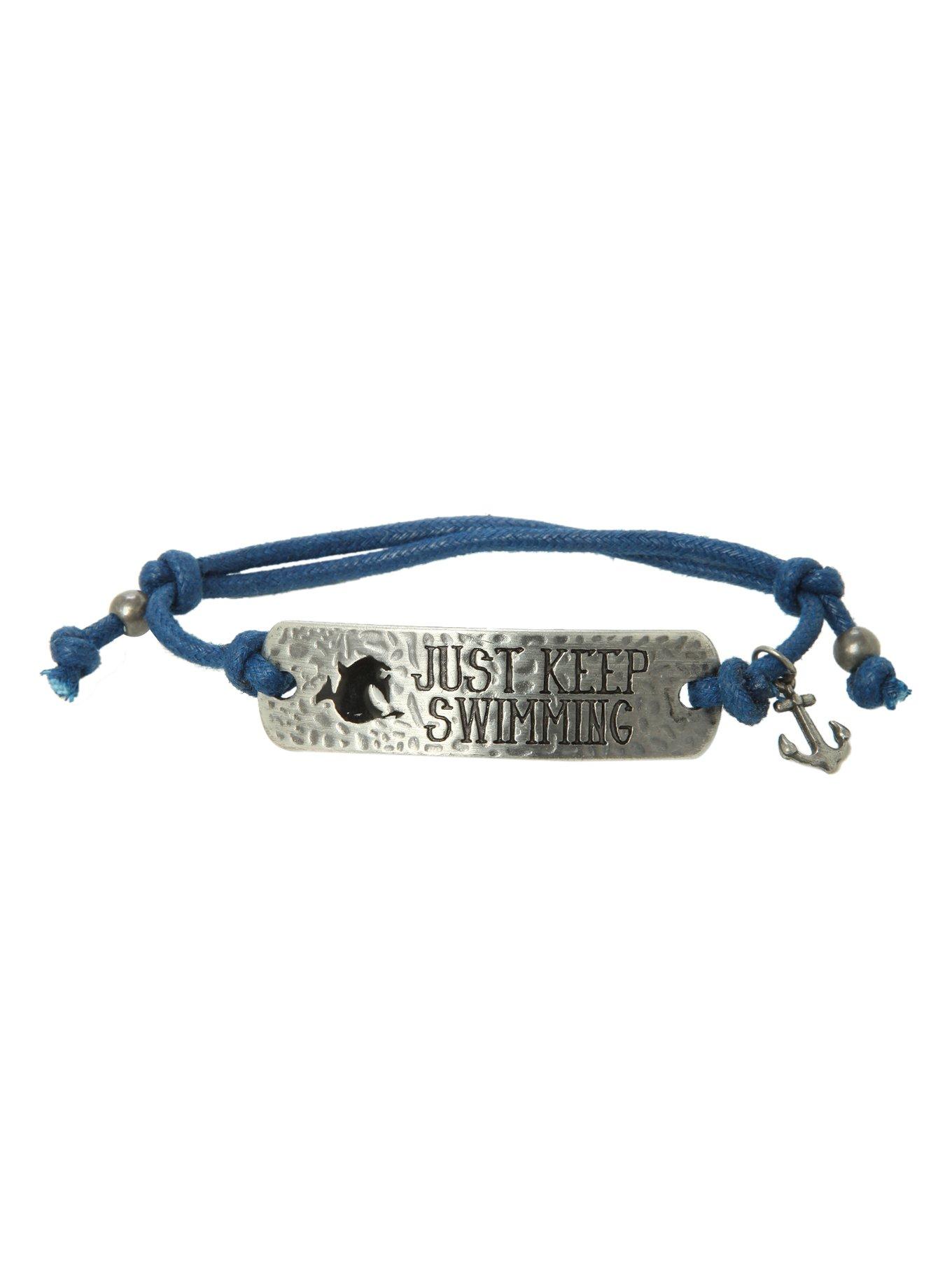 Disney Finding Nemo Just Keep Swimming Cord Bracelet, , hi-res