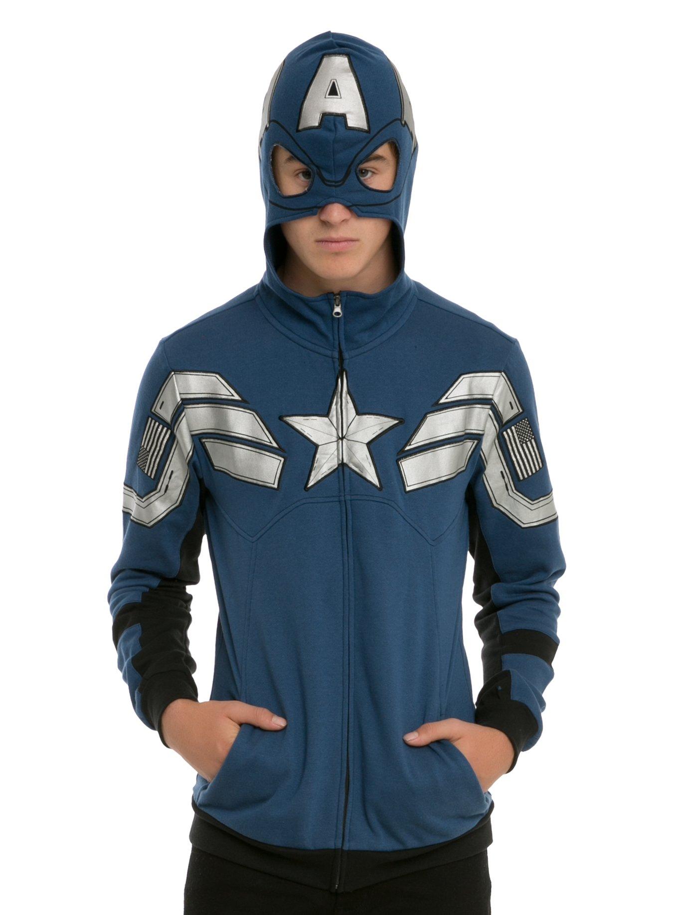 Marvel Captain America Super Soldier Costume Zip Hoodie Hot Topic