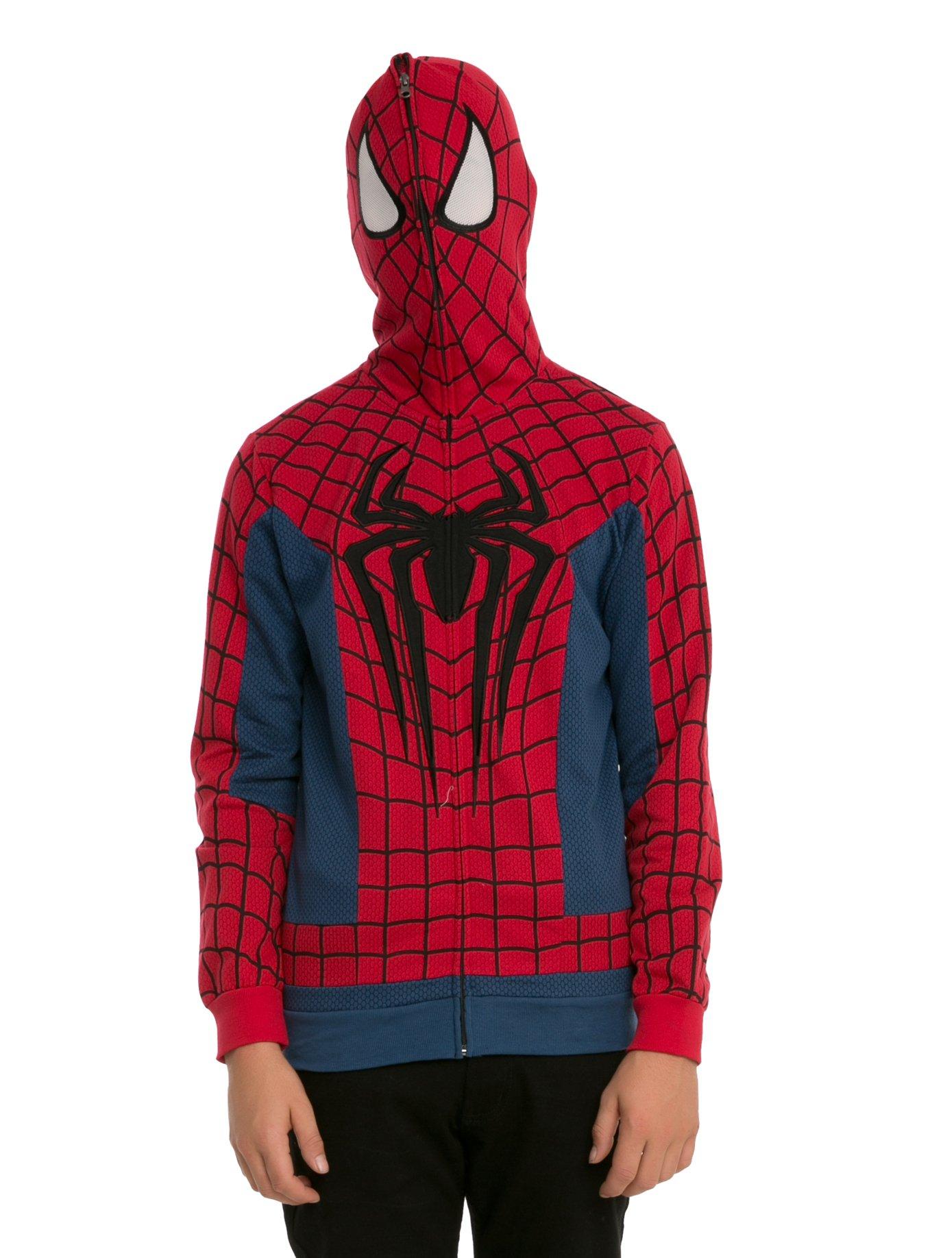 Spiderman jacket with face on sale hood