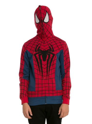 Spiderman hoodie zips hot sale over face