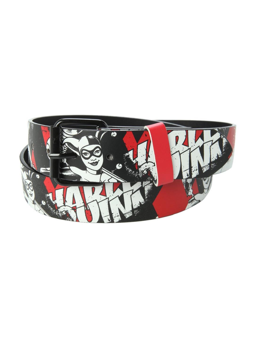 DC Comics Harley Quinn Distressed Belt, BLACK, hi-res