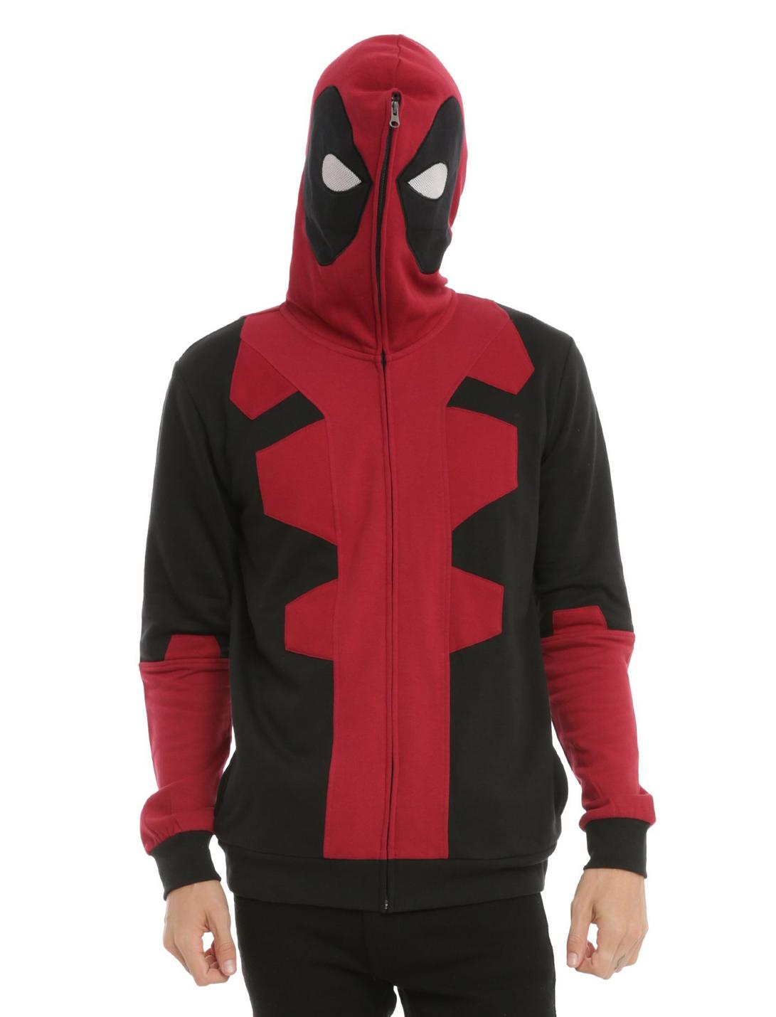 Marvel Deadpool Cosplay Full Zip Hoodie, RED, hi-res