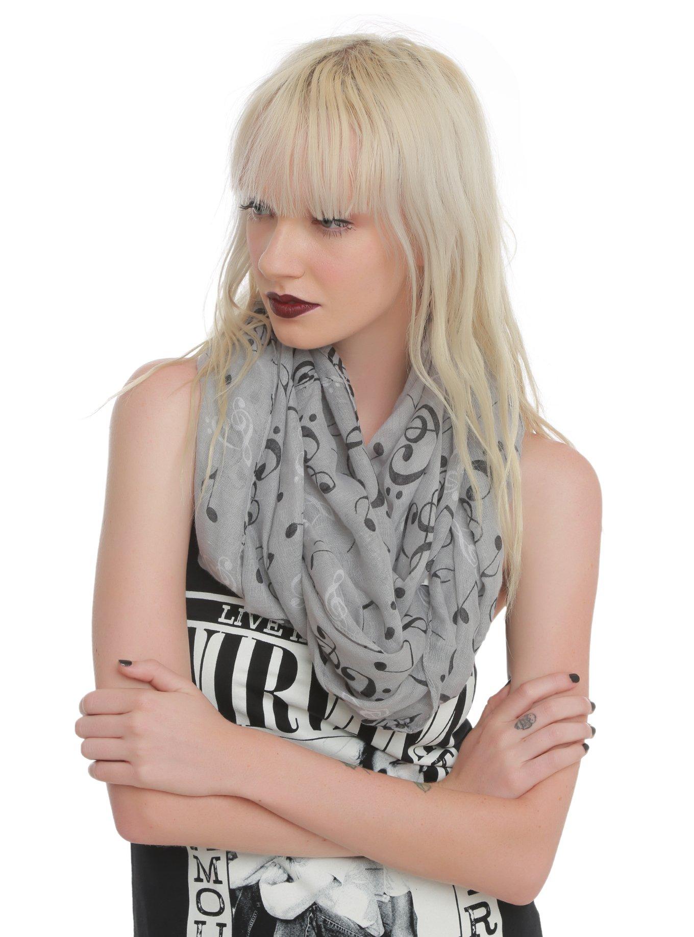 Music Clef Heart Notes Infinity Scarf, , hi-res