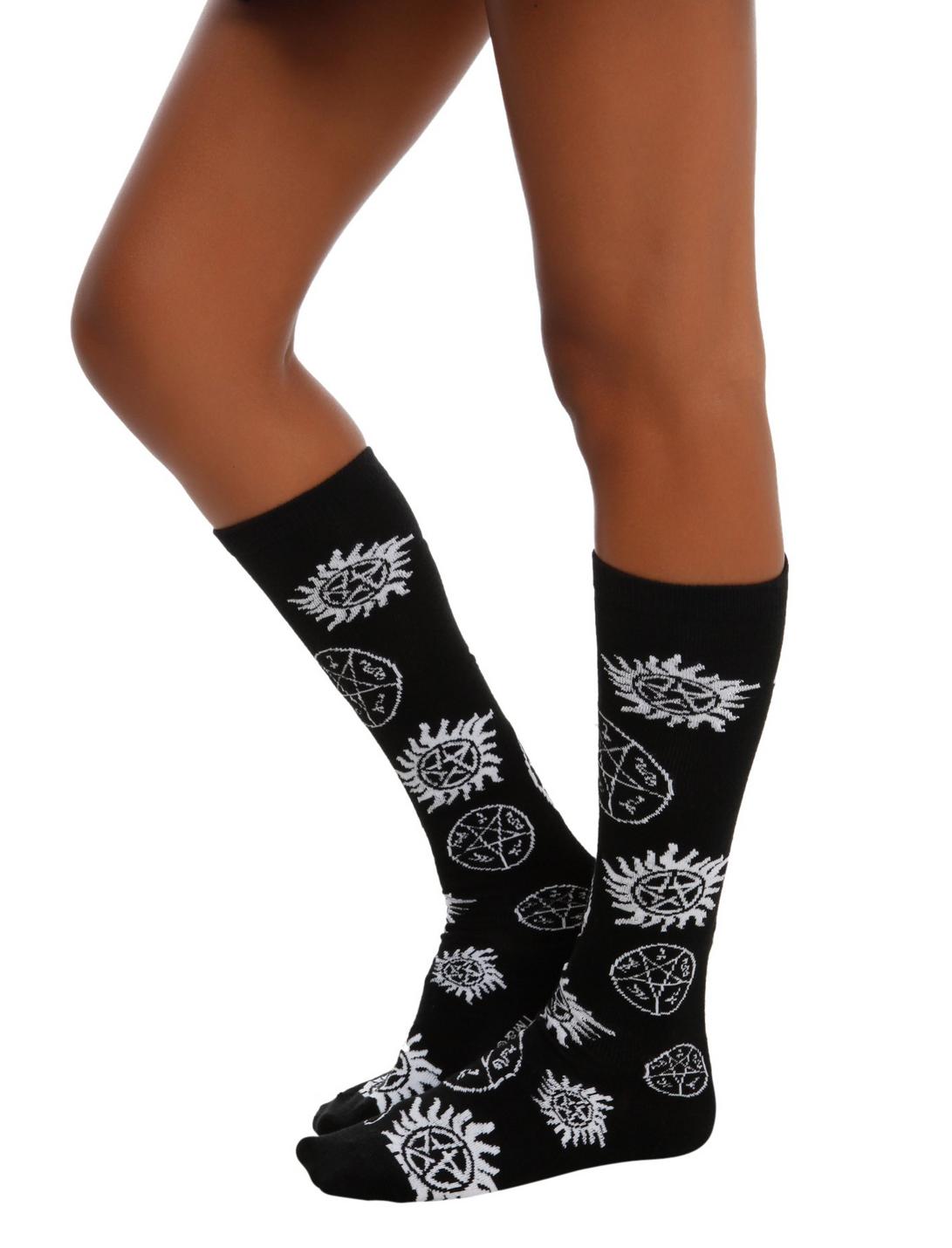 Supernatural Symbols Knee-High Socks, , hi-res