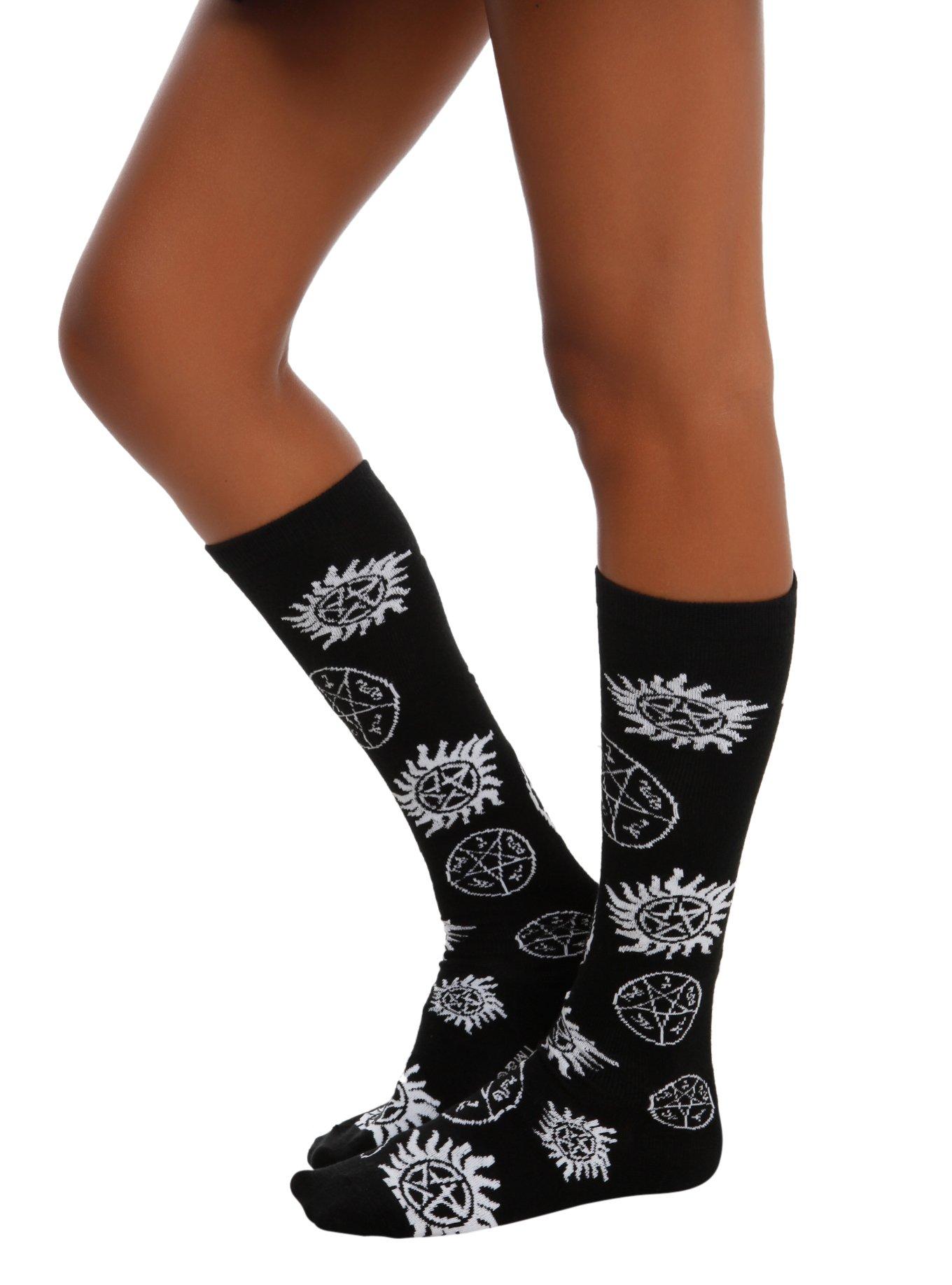 Supernatural Symbols Knee-High Socks, , hi-res