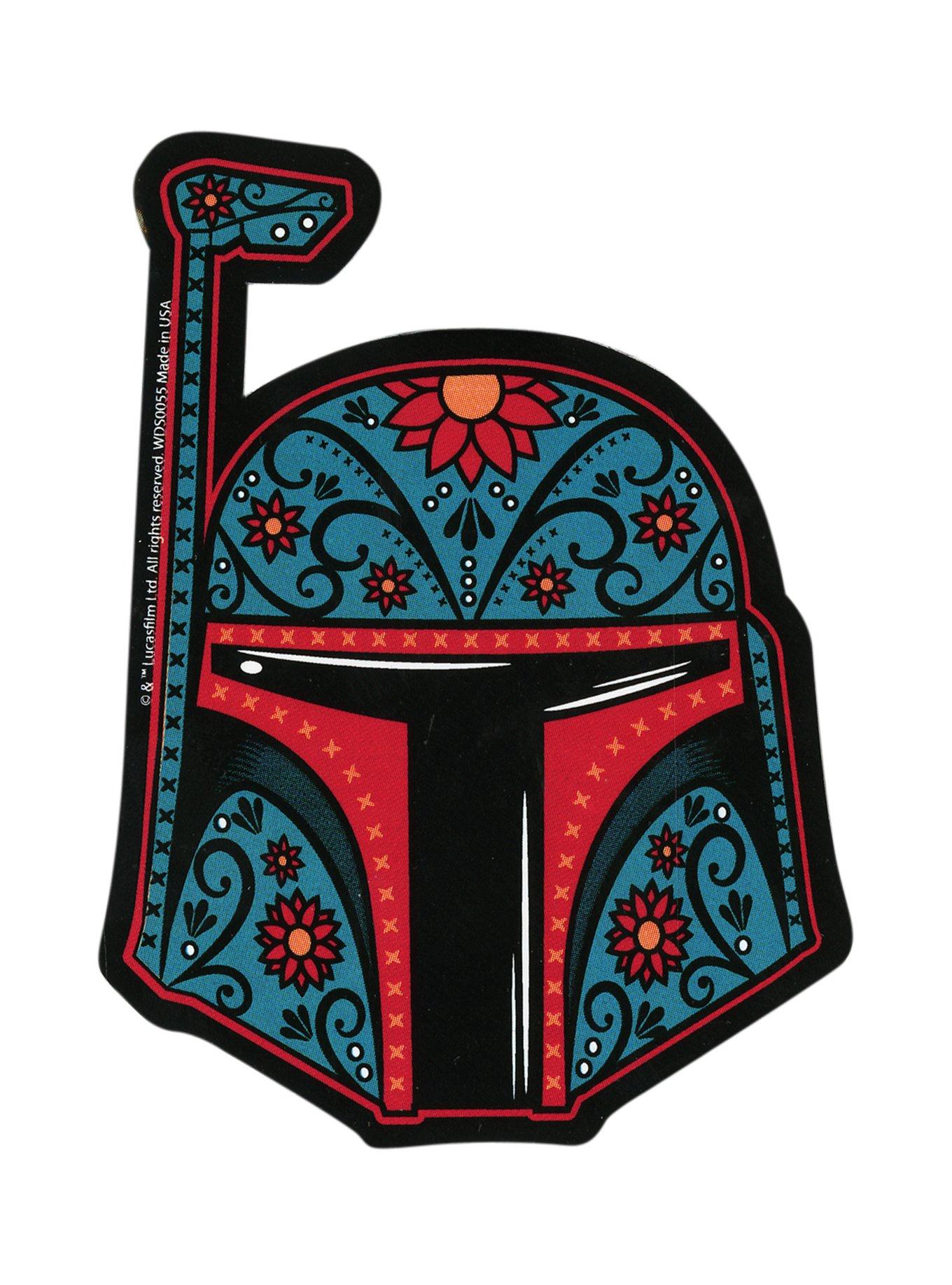 Star Wars Boba Fett Sugar Skull Sticker, , hi-res