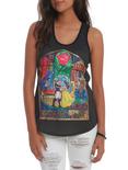 Disney Beauty And The Beast Stained Glass Girls Tank Top, BLACK, hi-res