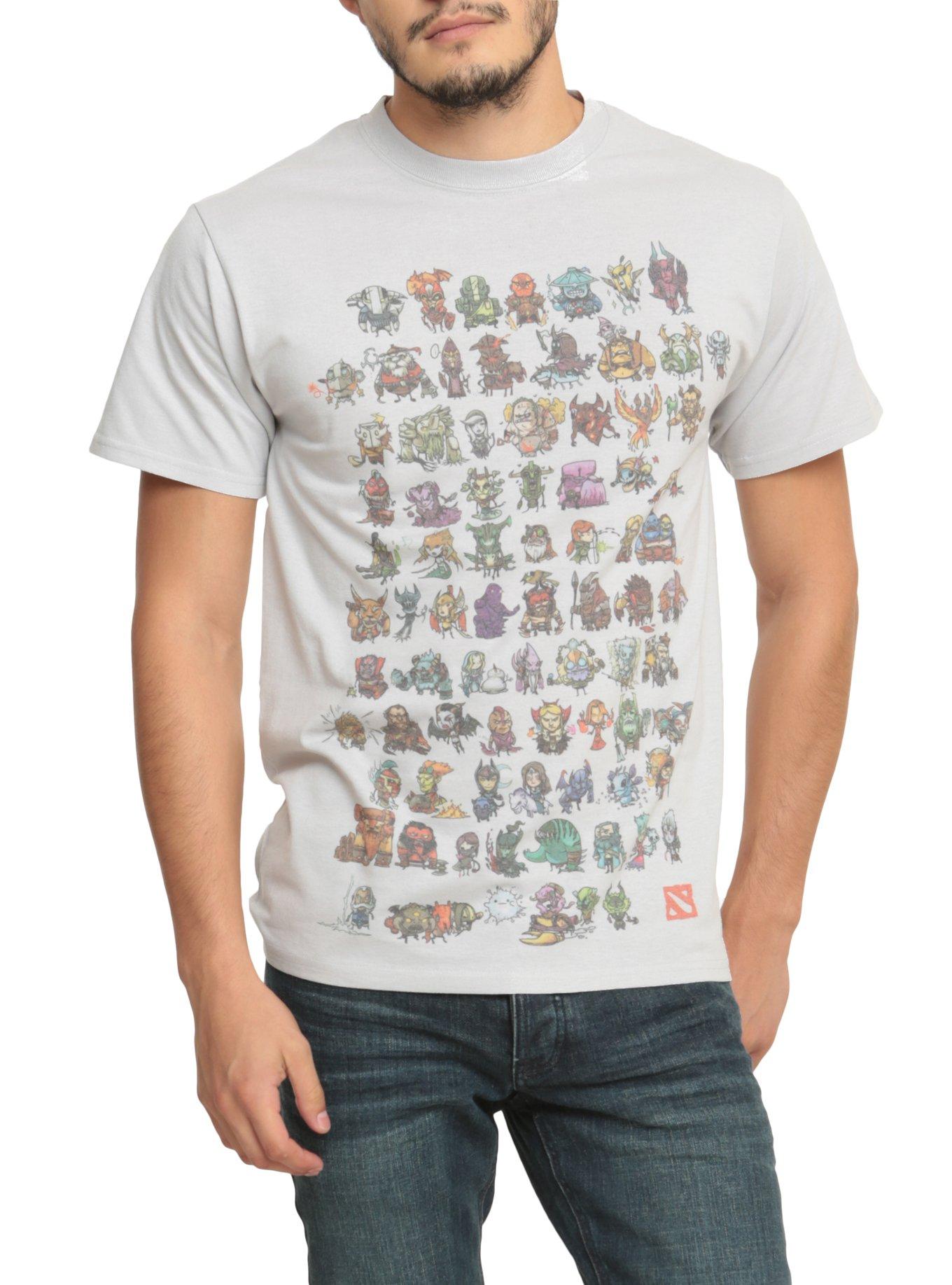 Dota 2 Chibi Characters T-Shirt, BLACK, hi-res