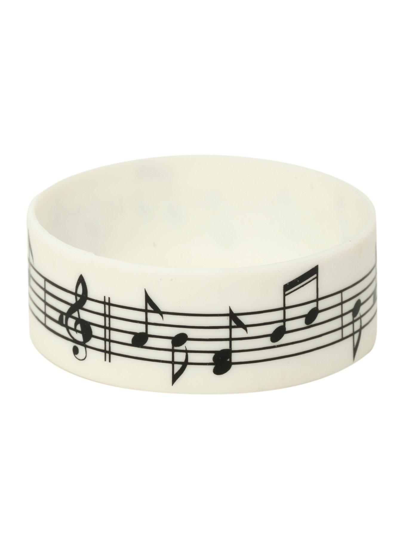 Music Notes Rubber Bracelet, , hi-res