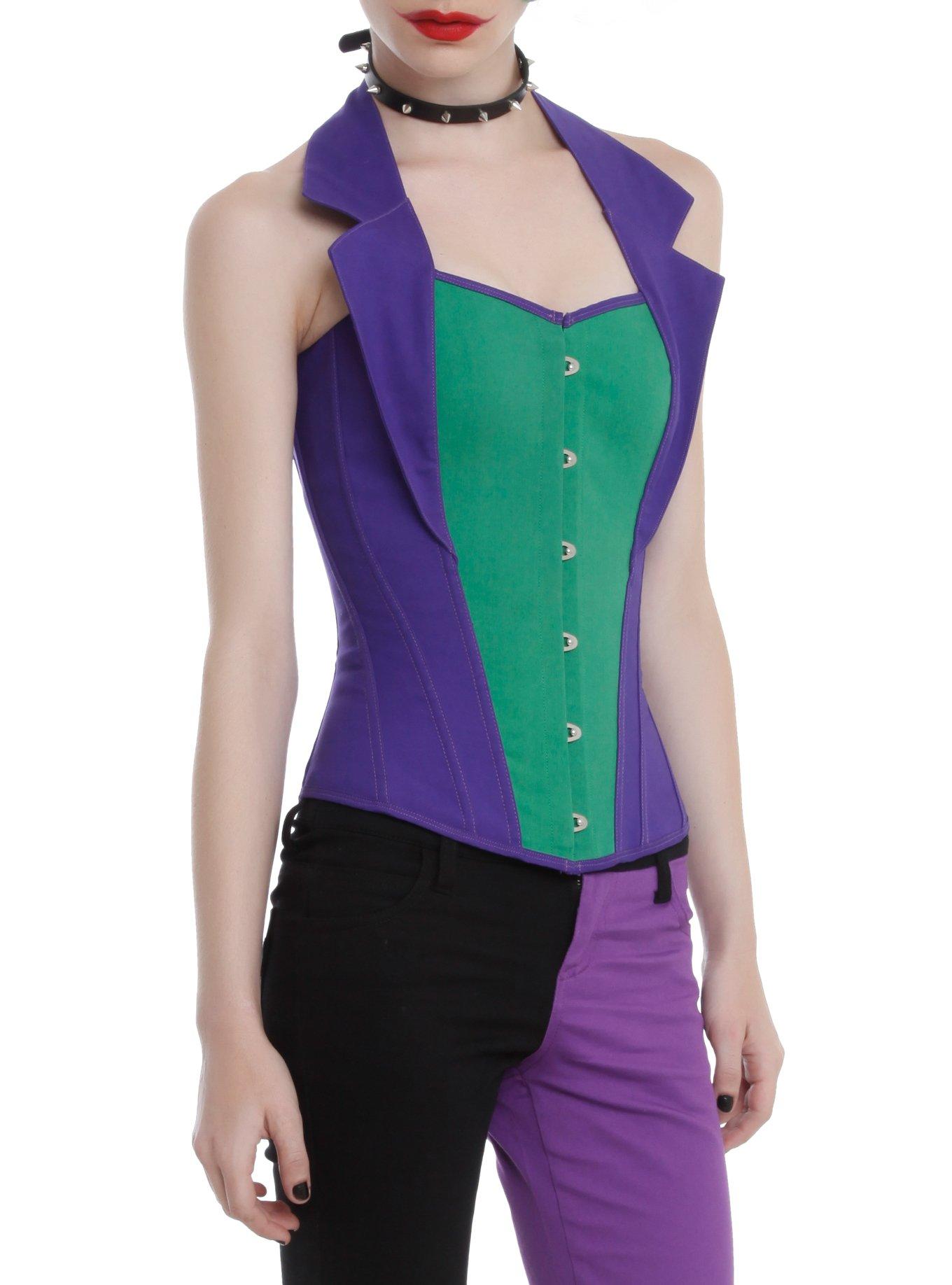 The Joker Corset With Purple Bolero & Skirt Outfit