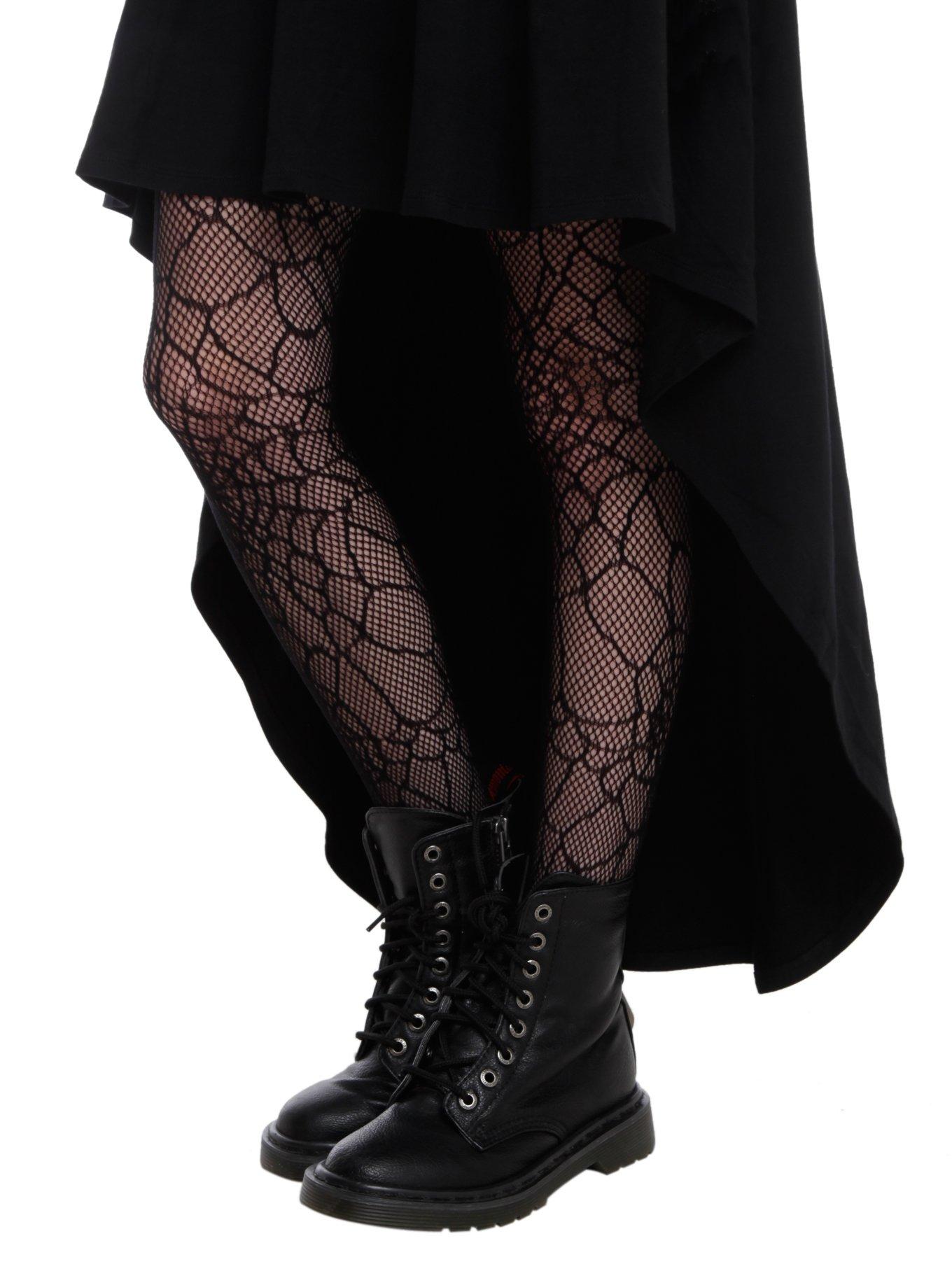 LOVEsick Black Spider Web Fishnet Tights, , hi-res