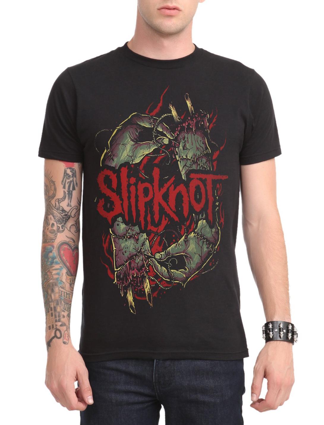 Slipknot Stitched T-Shirt, BLACK, hi-res