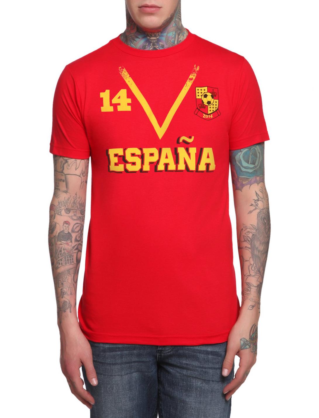 Spain Soccer T-Shirt, RED, hi-res