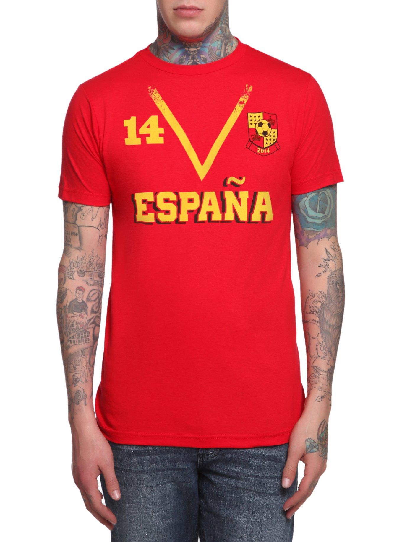 Spain Soccer T-Shirt, RED, hi-res