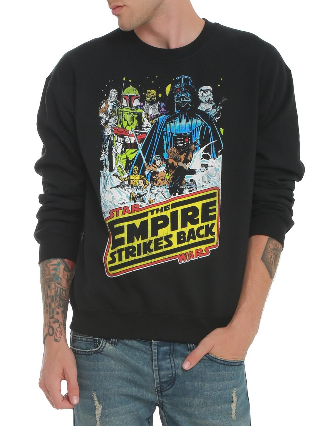 Star Wars The Empire Strikes Back Crew Pullover, BLACK, hi-res