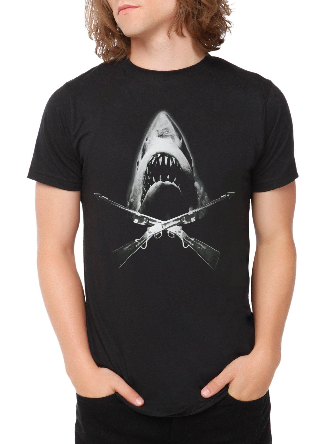 Jaws Crossed Spearguns T-Shirt, BLACK, hi-res