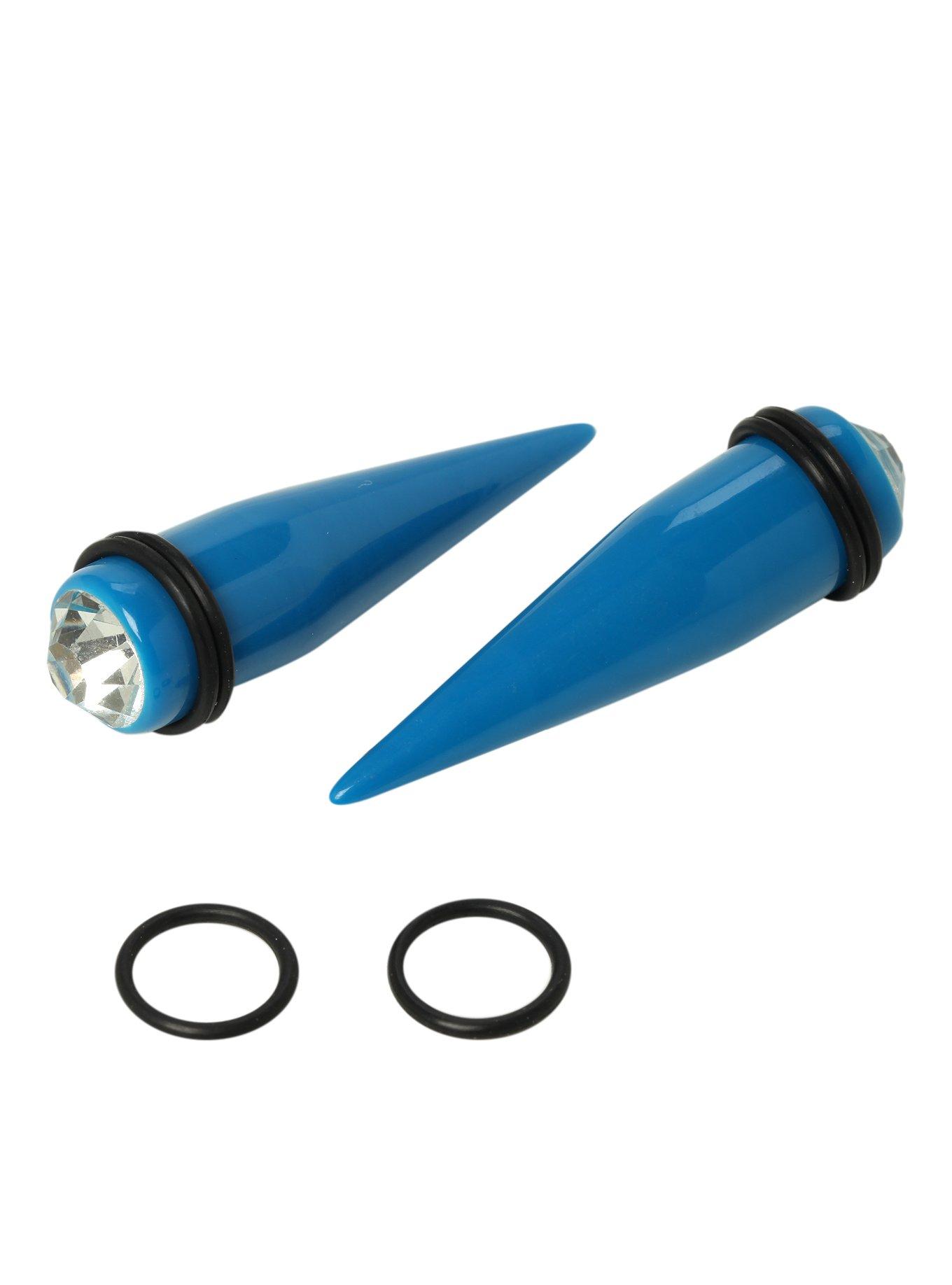 Acrylic Cobalt Blue Bling Taper 2 Pack, BLACK, hi-res