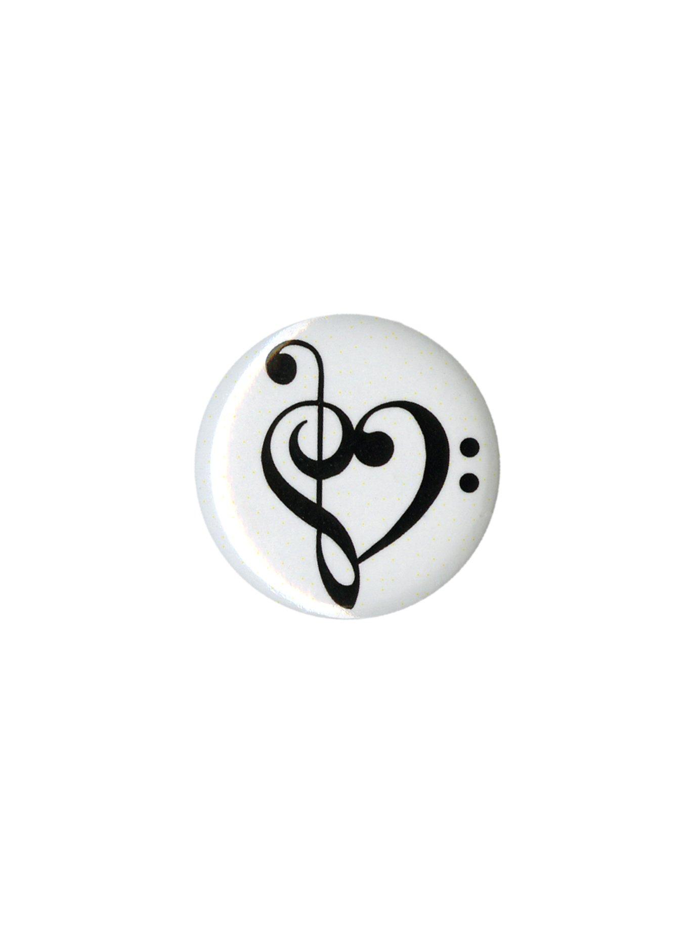 Music Clef Heart Pin, , hi-res