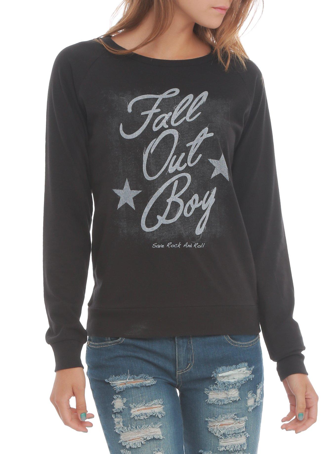 Fall Out Boy Stars Long-Sleeved Girls Top, BLACK, hi-res