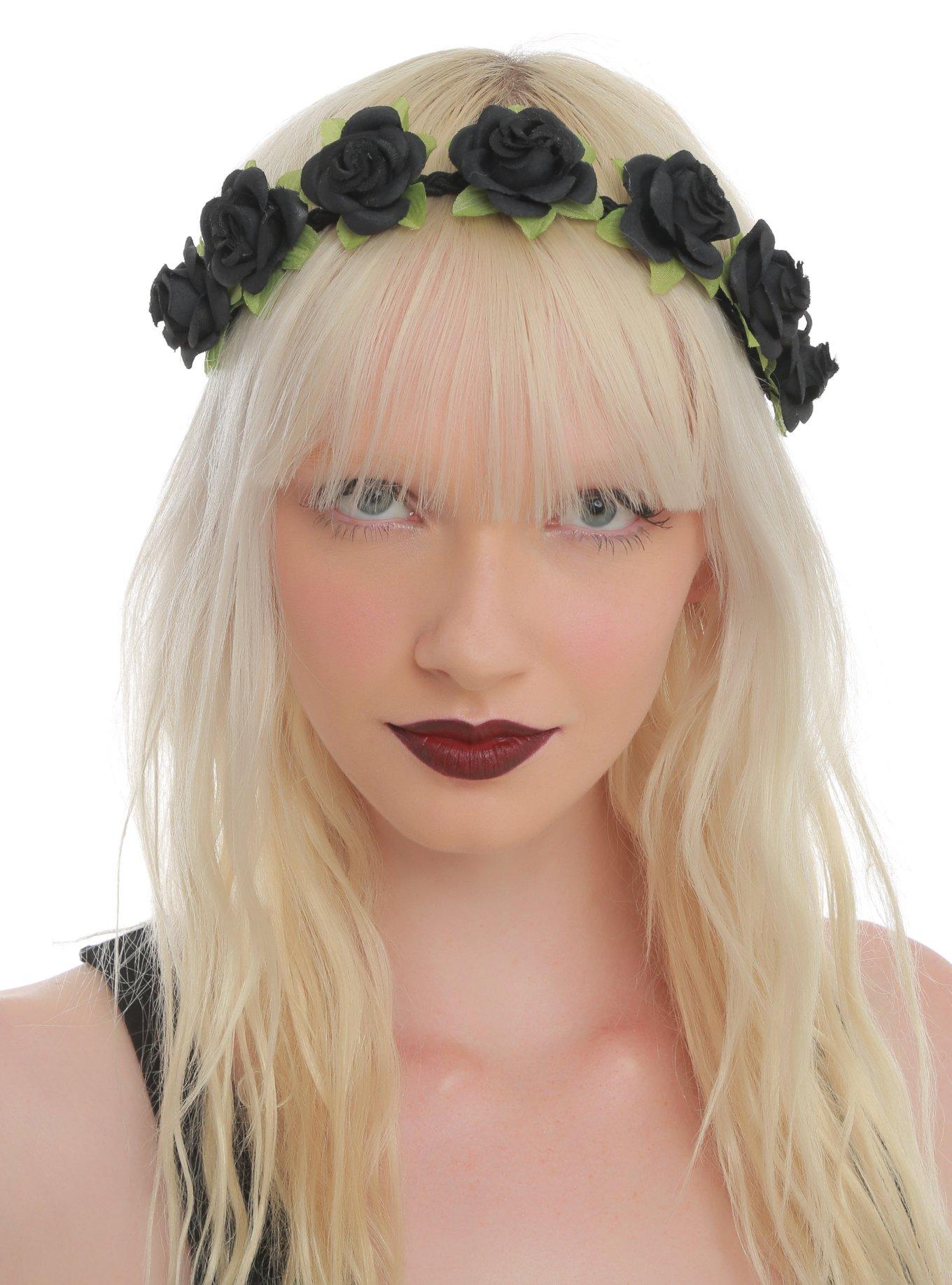 LOVEsick Black Rose Stretchy Headband, , hi-res