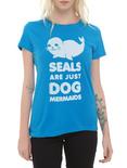 Seals Are Dog Mermaids Girls T-Shirt, BLACK, hi-res