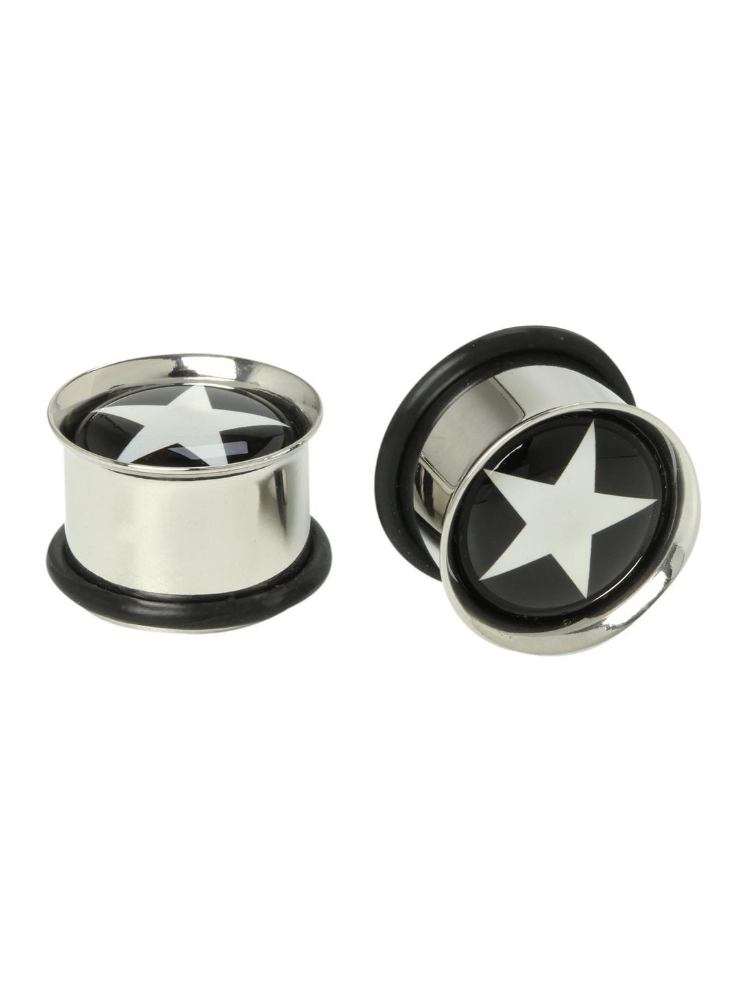 Steel 5/16" Star Eyelet Plugs 2 Pack, BLACK, hi-res