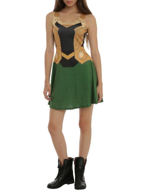her universe marvel loki mock neck mesh inset panel dress Her Universe Marvel Loki Mock Neck Mesh Inset Panel Dress Plus Size 3X